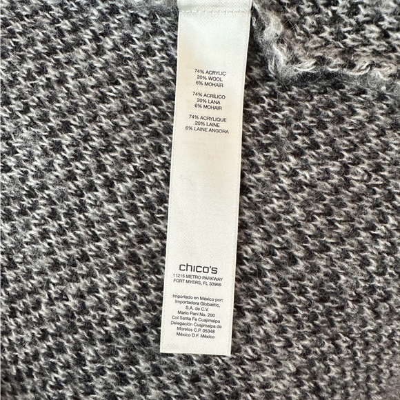 Chico’s Sequin Zebra Print Open Front Long Cardigan Sweater Size 1 (M/L) - Picture 11 of 14